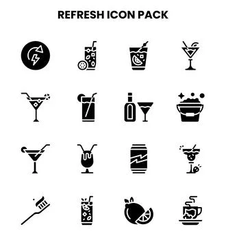 Refresh Glyph Scalable Icons Pack Illustrazione stock