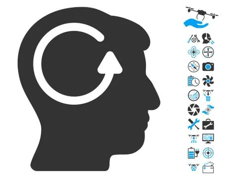 Refresh Head Memory Icon With Copter Tools Bonus Stock Illustration