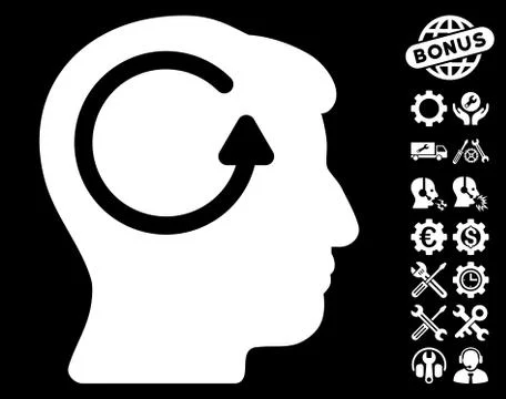 Refresh Head Memory Vector Icon with Tools Bonus Stock Illustration