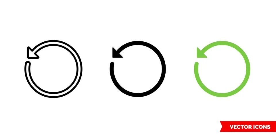 Refresh icon of 3 types. Isolated vector sign symbol. Stock Illustration