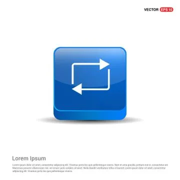Refresh icon  - 3d Blue Button Stock Illustration