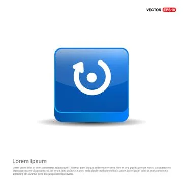 Refresh icon - 3d Blue Button Illustrazione stock