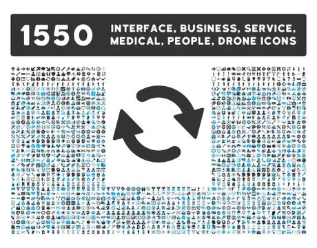 Refresh Icon and More Interface, Business, Tools, People, Medical, Awards Flat Stock Illustration