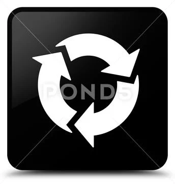 Refresh icon black square button Stockillustratie