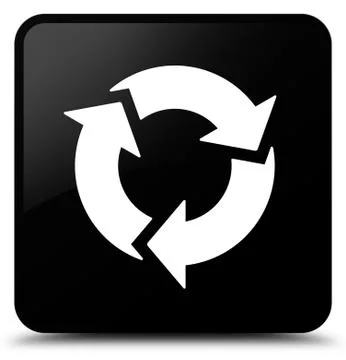 Refresh icon black square button Stock Illustration