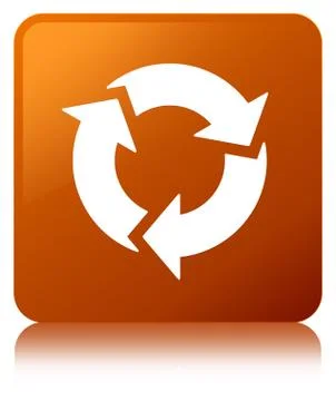 Refresh icon brown square button Stock Illustration