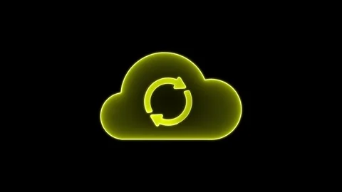 Refresh icon on cloud. Recycle icon animation. Stock Footage 304718519