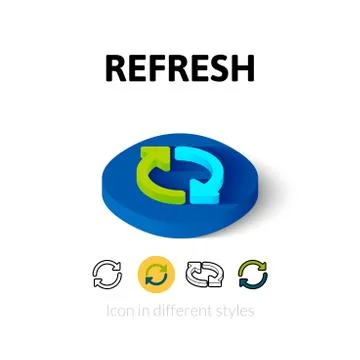 Refresh icon in different style Stock Illustration