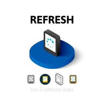 Refresh icon in different style Stock Illustration