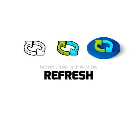 Refresh icon in different style Stock Illustration