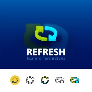 Refresh icon in different style Stock Illustration