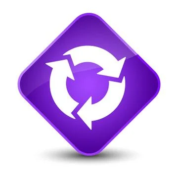 Refresh icon elegant purple diamond button Stock Illustration