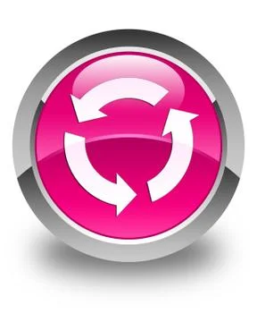 Refresh icon glossy pink round button Stock Illustration