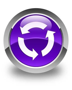 Refresh icon glossy purple round button Illustrazione stock
