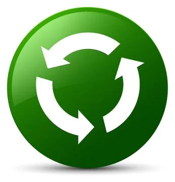 Refresh icon green round button Stock Illustration