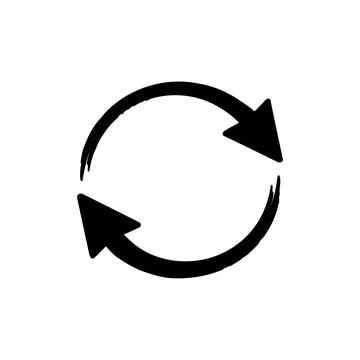 Refresh Icon - Hand Drawn Rotating Arrows Vector Stock Illustration