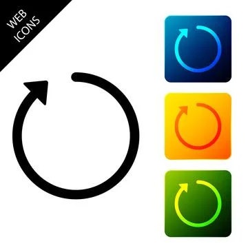 Refresh icon isolated. Set icons colorful square buttons. Vector Illustration Stock Illustration