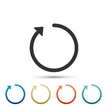 Refresh icon isolated on white background. Set elements in colored icons. Flat 库存插图