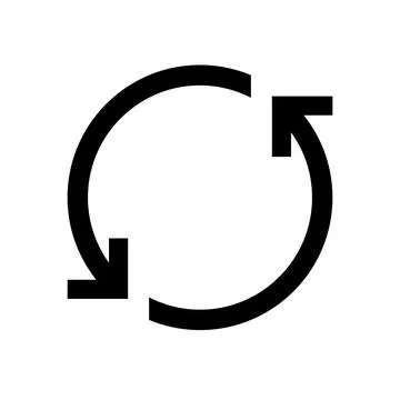 Refresh icon line isolated on white background. Black flat thin icon on mod.. 스톡 일러스트