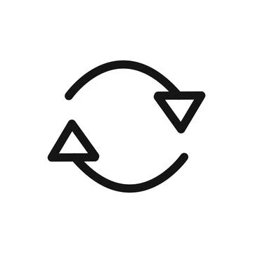 Refresh icon linear vector graphics sign Stock Illustration