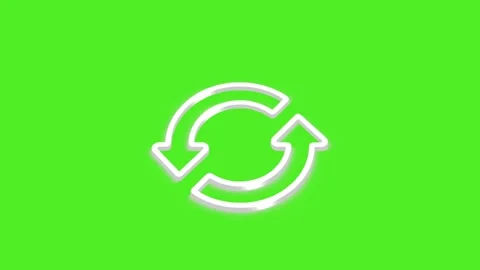 Refresh icon motion graphic animation, dynamic white outline drawing on iso.. Stock Footage 341228827