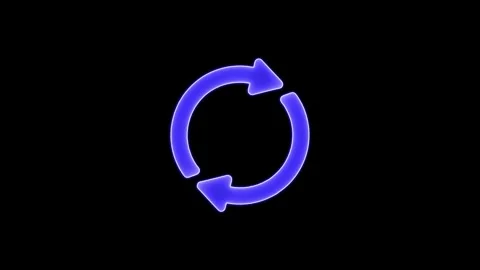 Refresh icon neon glowing line isolated animation on black background. Relo.. Stock Footage 303069228
