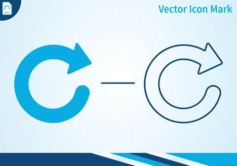 Refresh icon outline and solid graphic for reload. Ilustração Stock