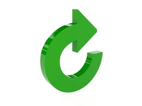 Refresh icon over white background. Concept 3D illustration. Stock Illustration