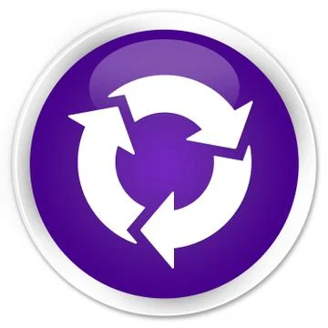 Refresh icon premium purple round button Stock Illustration