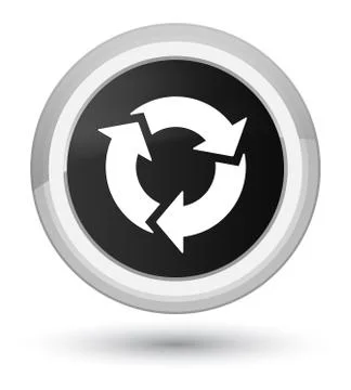 Refresh icon prime black round button Stock Illustration