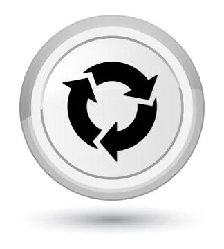 Refresh icon prime white round button Stock Illustration