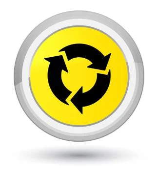 Refresh icon prime yellow round button Illustrazione stock