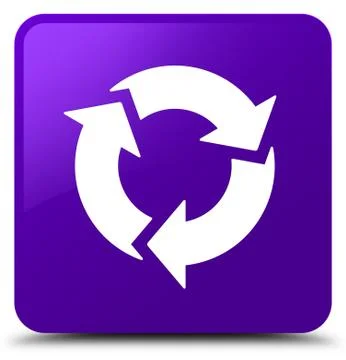Refresh icon purple square button Illustrazione stock