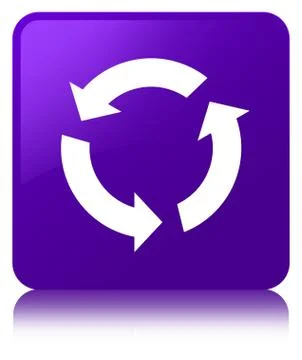 Refresh icon purple square button Illustrazione stock