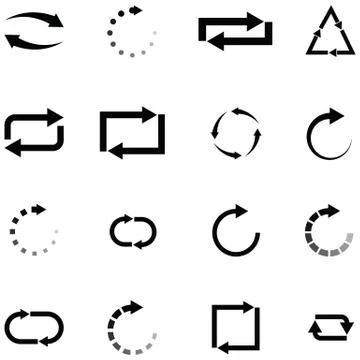 Refresh icon set Stock Illustration
