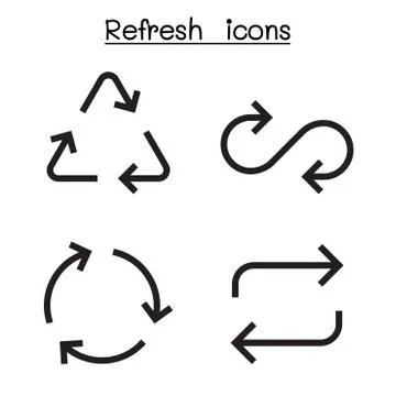 Refresh icon set in sharp corner style vector illustration graphic design Stock-Illustration