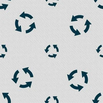 Refresh icon sign. Seamless pattern with geometric texture. Vector 스톡 일러스트