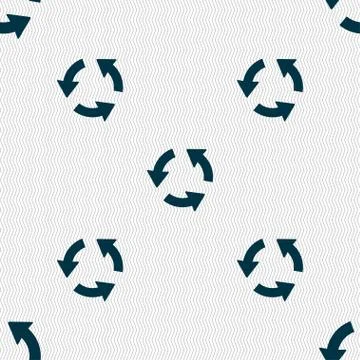Refresh icon sign. Seamless pattern with geometric texture. Vector イラスト素材
