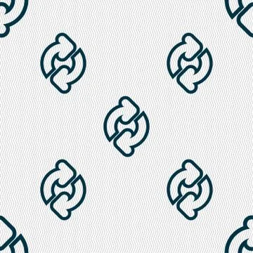 Refresh icon sign. Seamless pattern with geometric texture. Vector Stockillustratie