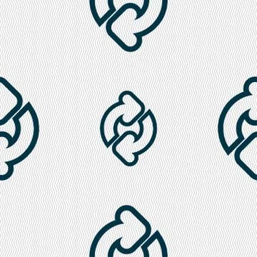 Refresh icon sign. Seamless pattern with geometric texture. Vector Stock Illustration