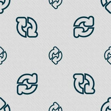 Refresh icon sign. Seamless pattern with geometric texture. 库存插图
