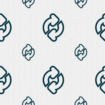 Refresh icon sign. Seamless pattern with geometric texture. 스톡 일러스트