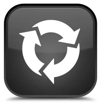 Refresh icon special black square button Illustrazione stock