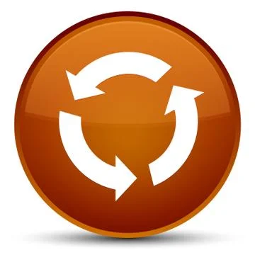 Refresh icon special brown round button Stock Illustration