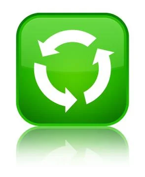 Refresh icon special green square button Illustrazione stock