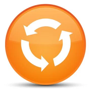 Refresh icon special orange round button Stock Illustration