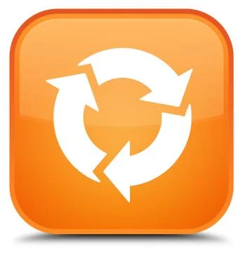 Refresh icon special orange square button Stock Illustration