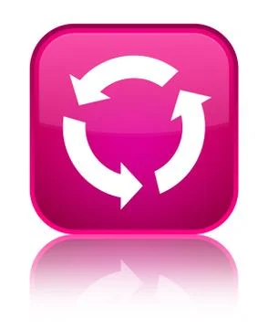 Refresh icon special pink square button Stock Illustration