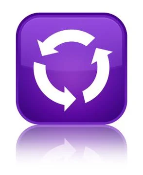 Refresh icon special purple square button Stock Illustration
