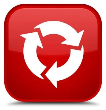 Refresh icon special red square button Stock Illustration